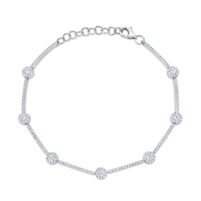 0.88ct 14k White Gold Diamond Bracelet
