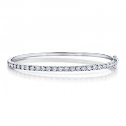 0.69ct 14k White Gold Diamond Bangle