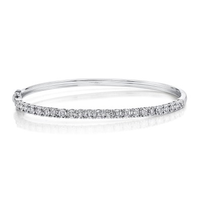 0.69ct 14k White Gold Diamond Bangle