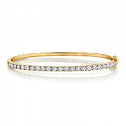 0.69ct 14k Yellow Gold Diamond Bangle