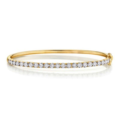 0.69ct 14k Yellow Gold Diamond Bangle
