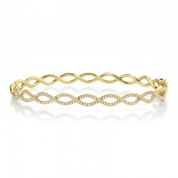 0.46ct 14k Yellow Gold Diamond Bangle