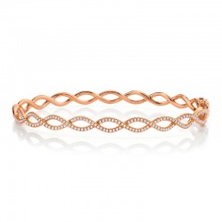 0.46ct 14k Rose Gold Diamond Bangle