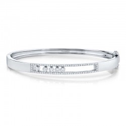 0.42ct 14k White Gold Diamond Slider Bangle