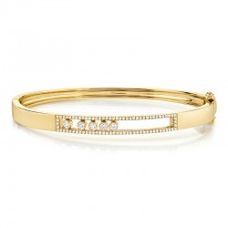 0.42ct 14k Yellow Gold Diamond Slider Bangle