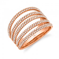 0.83ct 14k Rose Gold Diamond Pave Lady