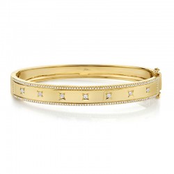 0.55ct 14k Yellow Gold Diamond Bangle