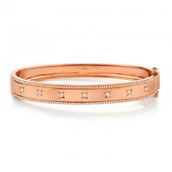 0.55ct 14k Rose Gold Diamond Bangle