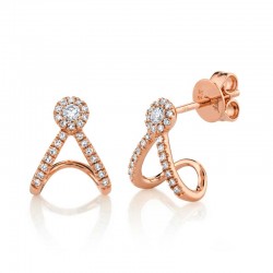 0.20ct 14k Rose Gold Diamond Earring