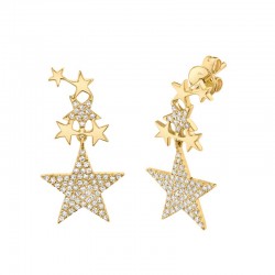0.35ct 14k Yellow Gold Diamond Star Earring