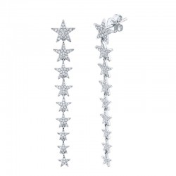 0.51ct 14k White Gold Diamond Star Earring