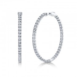 2.65ct 14k White Gold Diamond Hoop Earring