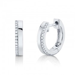 0.08ct 14k White Gold Diamond Huggie Earring