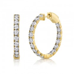 1.06ct 14k Yellow Gold Diamond Hoop Earring