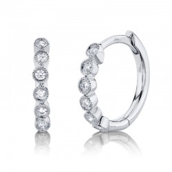 0.11ct 14k White Gold Diamond Huggie Earring