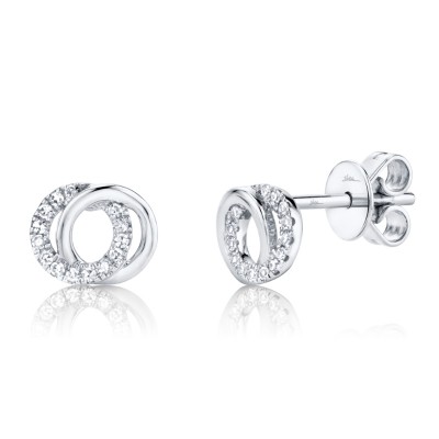0.09ct 14k White Gold Diamond Circle Earring
