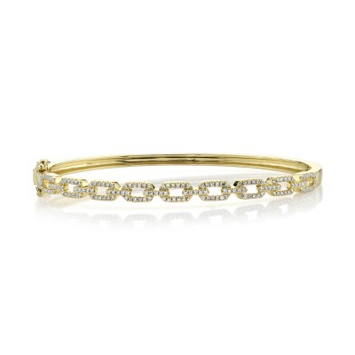 0.44ct 14k Yellow Gold Diamond Link Bangle