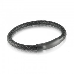 Italgem Steel Leather Bracelet