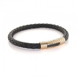 Italgem Steel Leather Bracelet