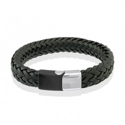 Italgem Steel Leather Bracelet