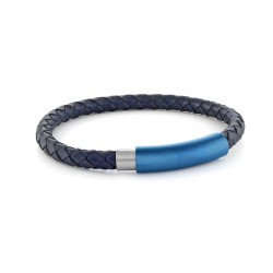 Italgem Steel Leather Bracelet