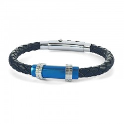 Italgem Steel Leather Bracelet
