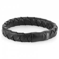 Italgem Steel Leather Bracelet