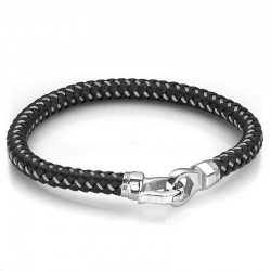 Italgem Steel Leather Bracelet