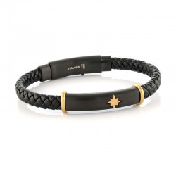Italgem Steel Leather Bracelet