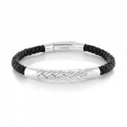 Italgem Steel Leather Bracelet