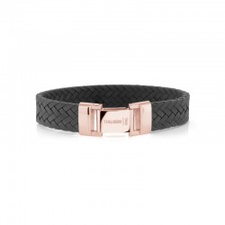 Italgem Steel Leather Bracelet