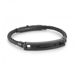 Italgem Steel Leather Bracelet