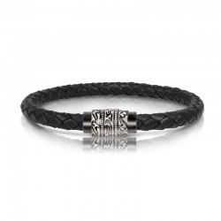 Italgem Steel Leather Bracelet