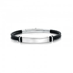 Italgem Steel Leather Bracelet