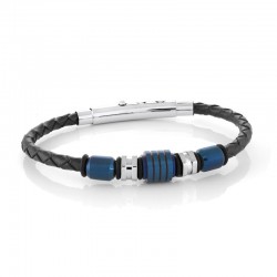 Italgem Steel Leather Bracelet