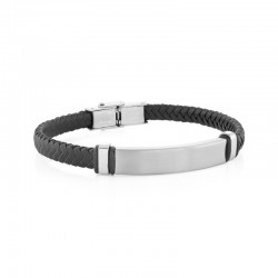 Italgem Steel Leather Bracelet