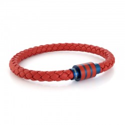 Italgem Steel Leather Bracelet