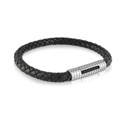 Italgem Steel Leather Bracelet