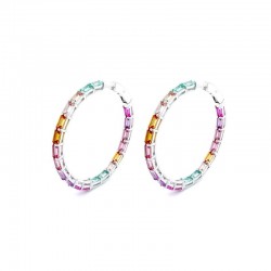 45 mm Fancy Lab-Grown Sapphire Hoop Earrings