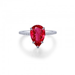 Fancy Lab-Grown Sapphire Solitaire Ring