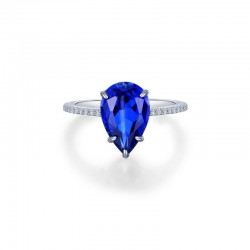 Lab-Grown Sapphire Solitaire Ring