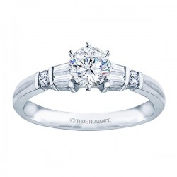 Me244-14k White Gold Classic Semi Mount Engagement Ring