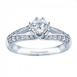 Me677 -14k White Gold Classic Semi Mount Engagement Ring