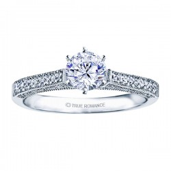 Rm1118-14k White Gold Vintage Semi Mount Engagement Ring