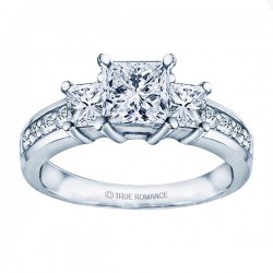 Rm1193 -14k White Gold Classic Semi Mount Engagement Ring