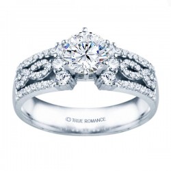 Rm1386-14k White Gold Infinity Semi Mount Engagement Ring