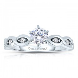 Rm1439 -14k White Gold Round Cut Diamond Infinity Semi Mount Engagement Ring