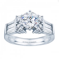 Rm509-14k White Gold Classic Semi Mount Engagement Ring