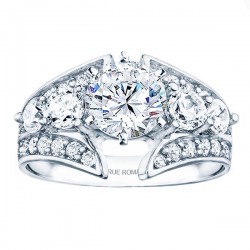 Rm921 -14k White Gold Classic Semi Mount Engagement Ring