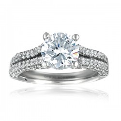 Rm996-14k White Gold Semi Mount Engagement Ring From Nostalgic Collection